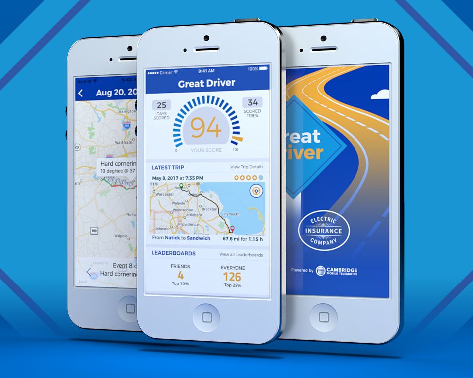 Illustration of Great Driver app screens