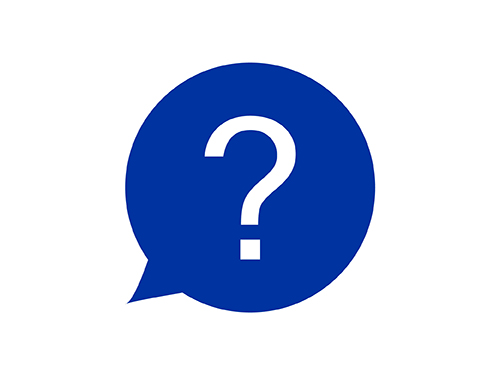 Blue icon of a question mark