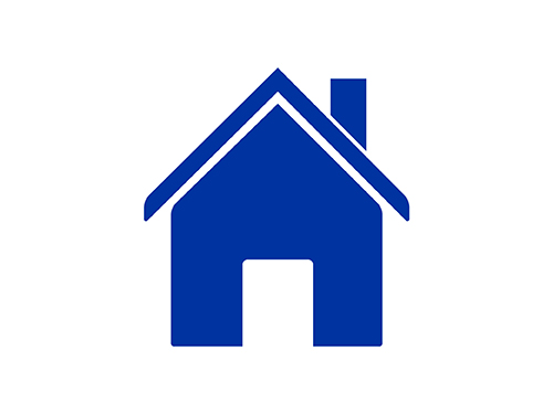 Blue icon of a house