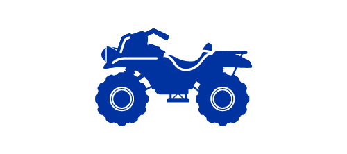 Blue icon of an ATV