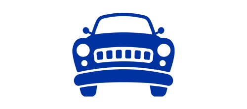 Blue icon of a classic or antique car