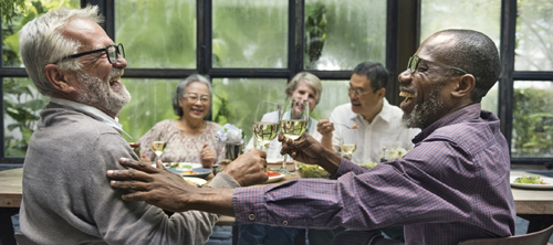 Group of friends enjoying a meal