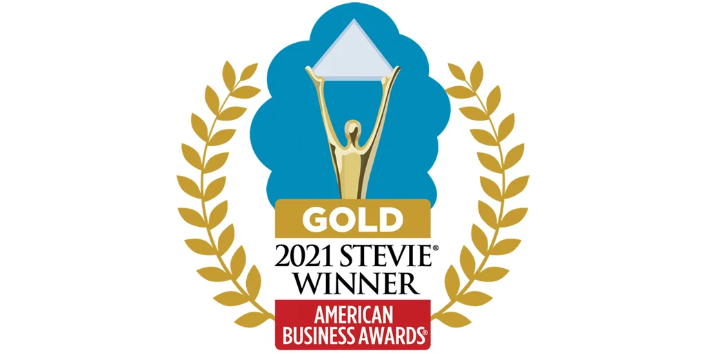 Illustration of the 2021 Gold Stevie Award for Customer Service Team of the Year