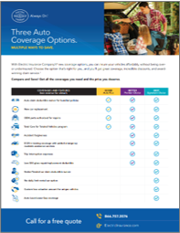 Illustration of auto insurance coverage packages 