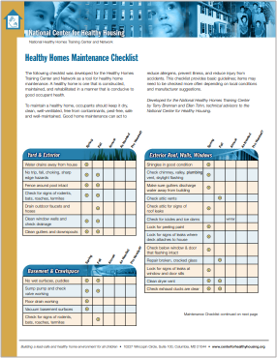 Free home maintenance checklist