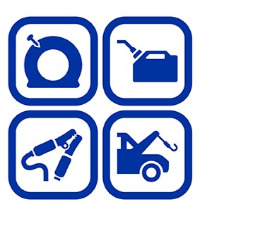 Blue roadside assistance services icon