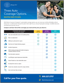 Photo of our auto insurance comparison chart