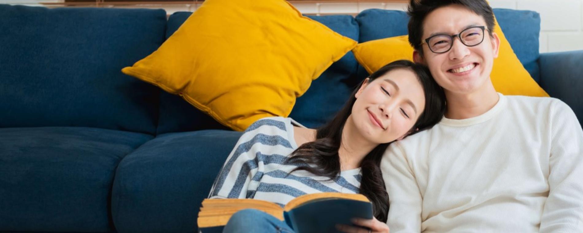 Photo of two people enjoying their home