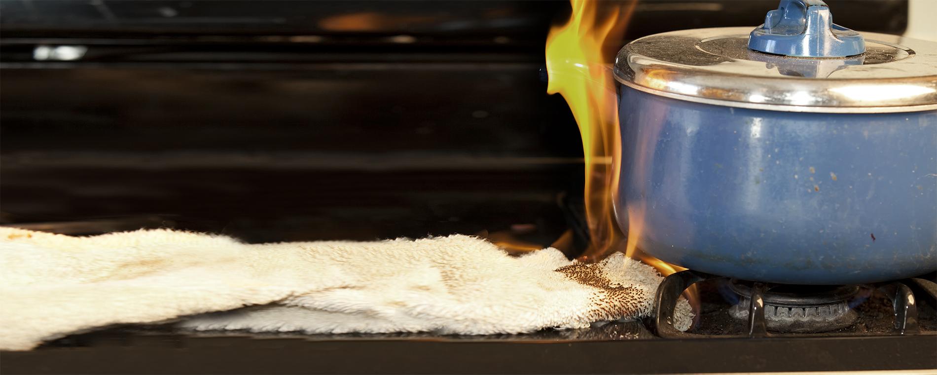 Keep flammable items away from stove tops 